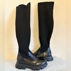 Women’s Knee High Black Platform Boots